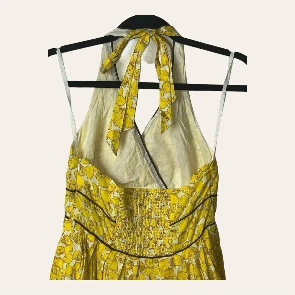 1016. ANTHROPOLOGIE MOULINEETE SOURES HALTER‎ DRESS SIZE 2 - Picture 7 of 13